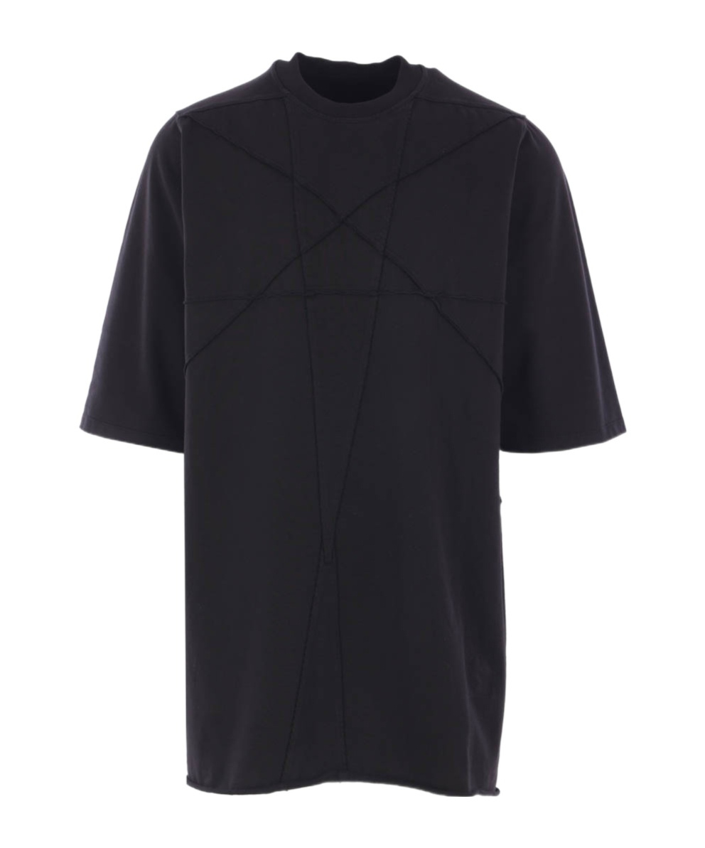 Rick Owens Drkshdw Round Neck Short Sleeve T-shirt In Black