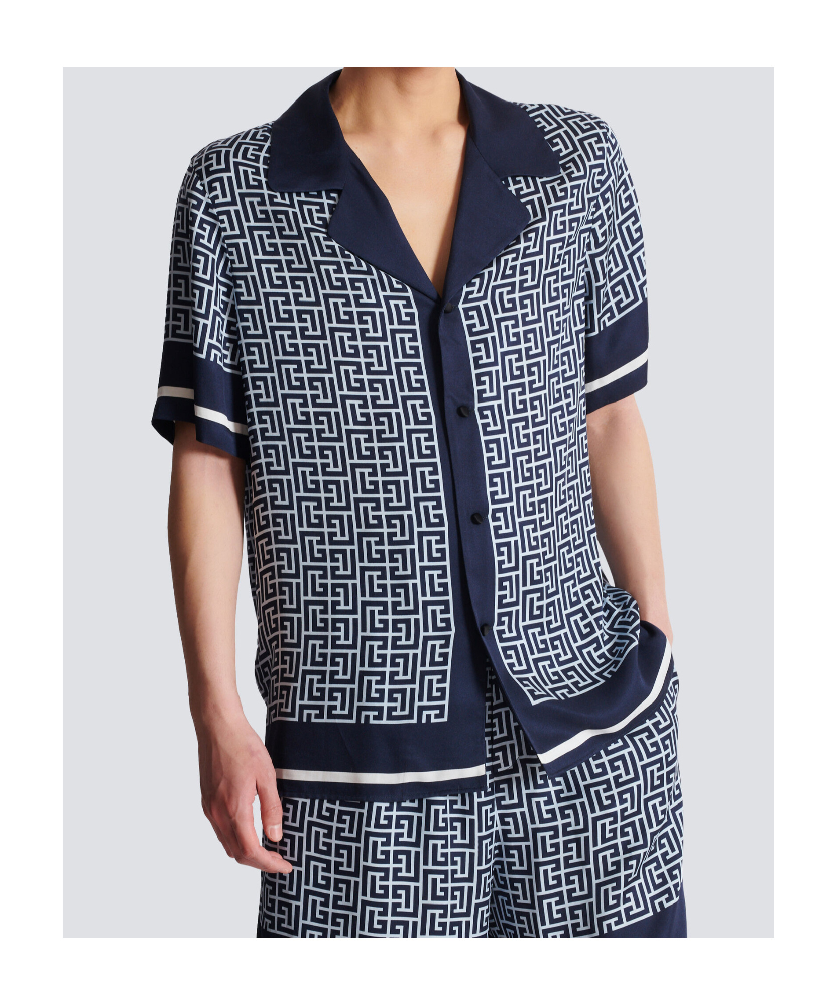 Balmain Monogrammed Pyjama Shirt In Animal Print