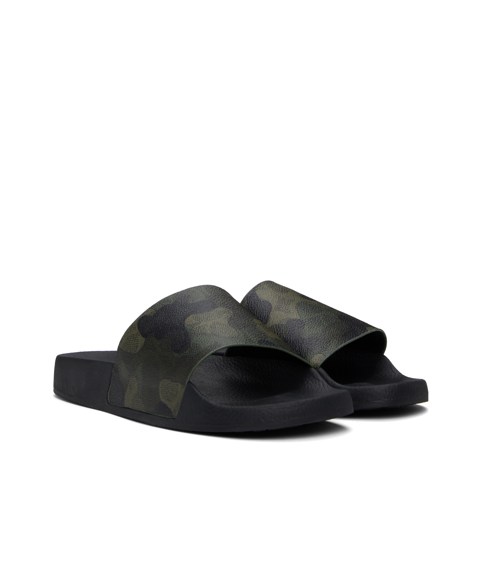 Shop Coach Round Toe Slippers In Black