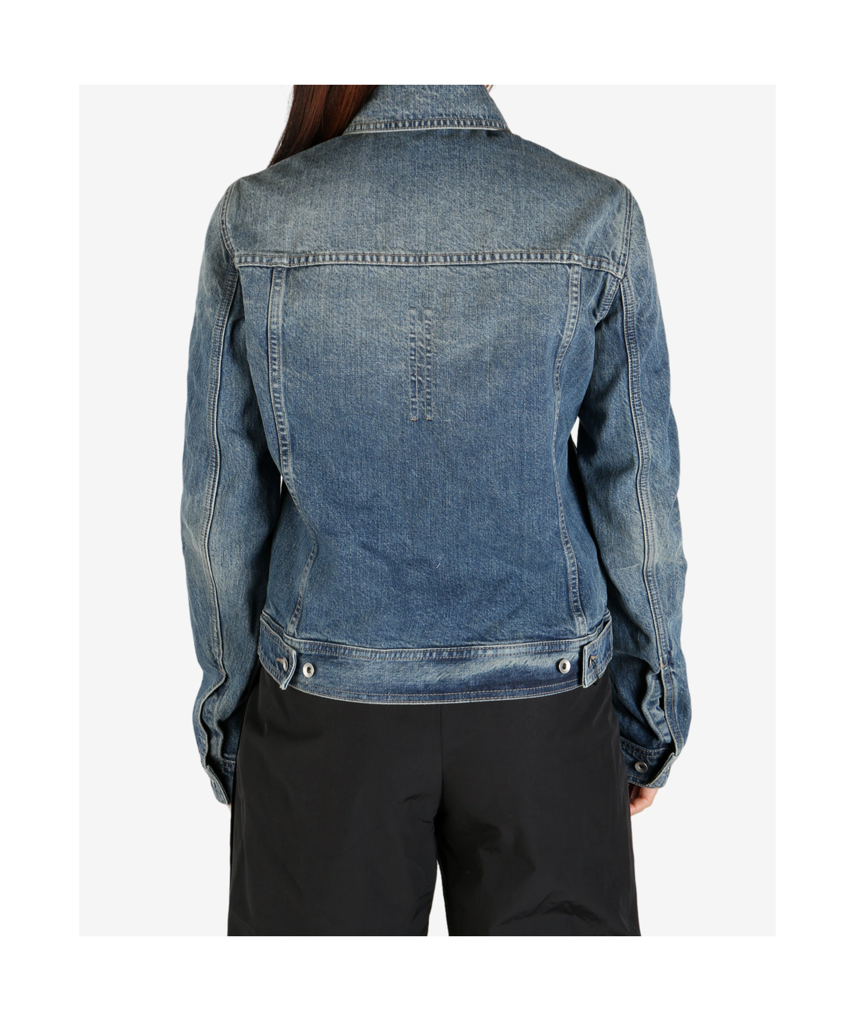 Rick Owens Drkshdw Long Sleeve Denim Jacket In Black