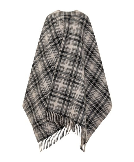 Shop Woolrich Plaid-check Cape In Gray
