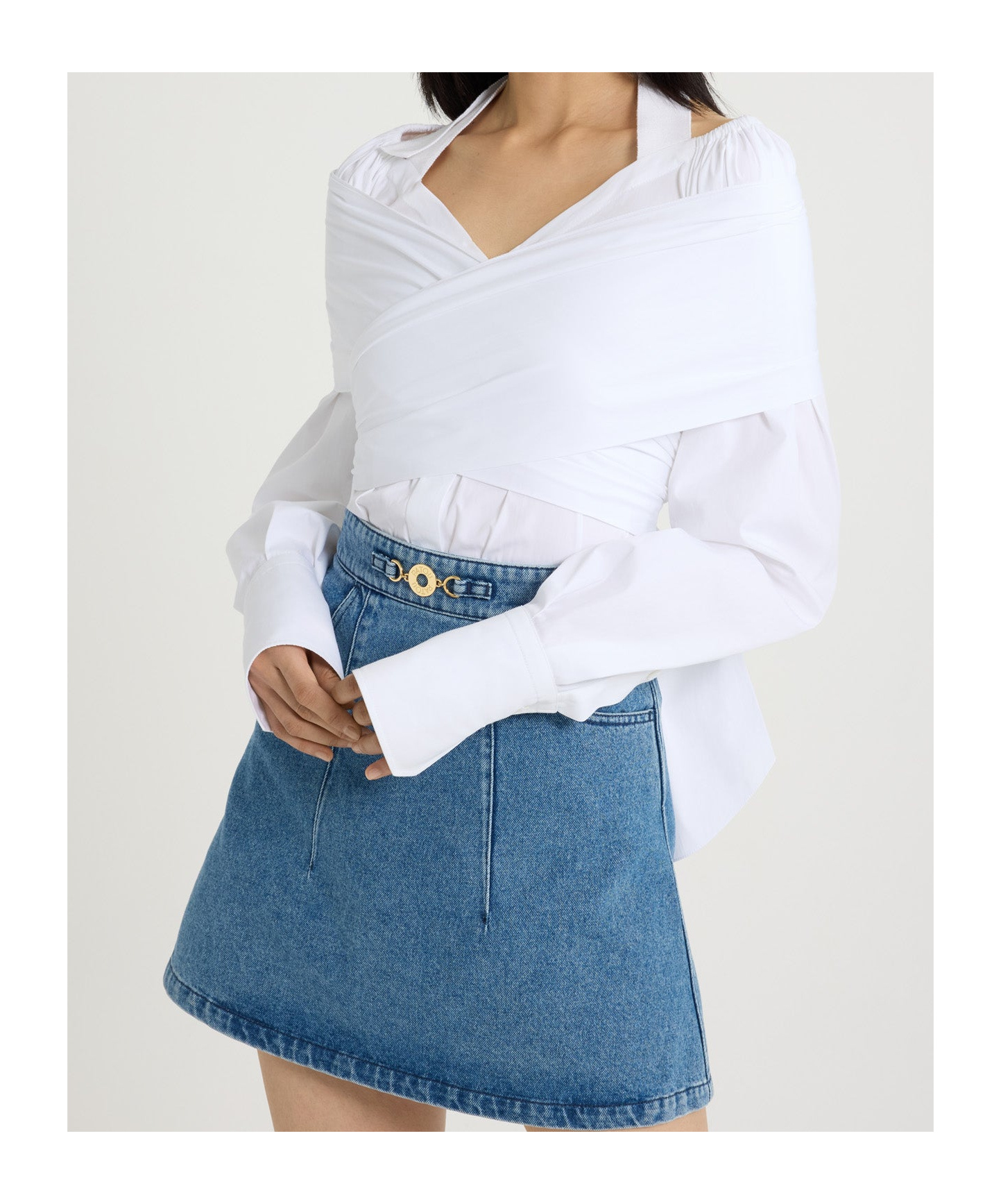 Patou Wrap-detail Shirt In White