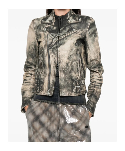 Diesel L-uxure Zip-fastening Leather Jacket In Multi