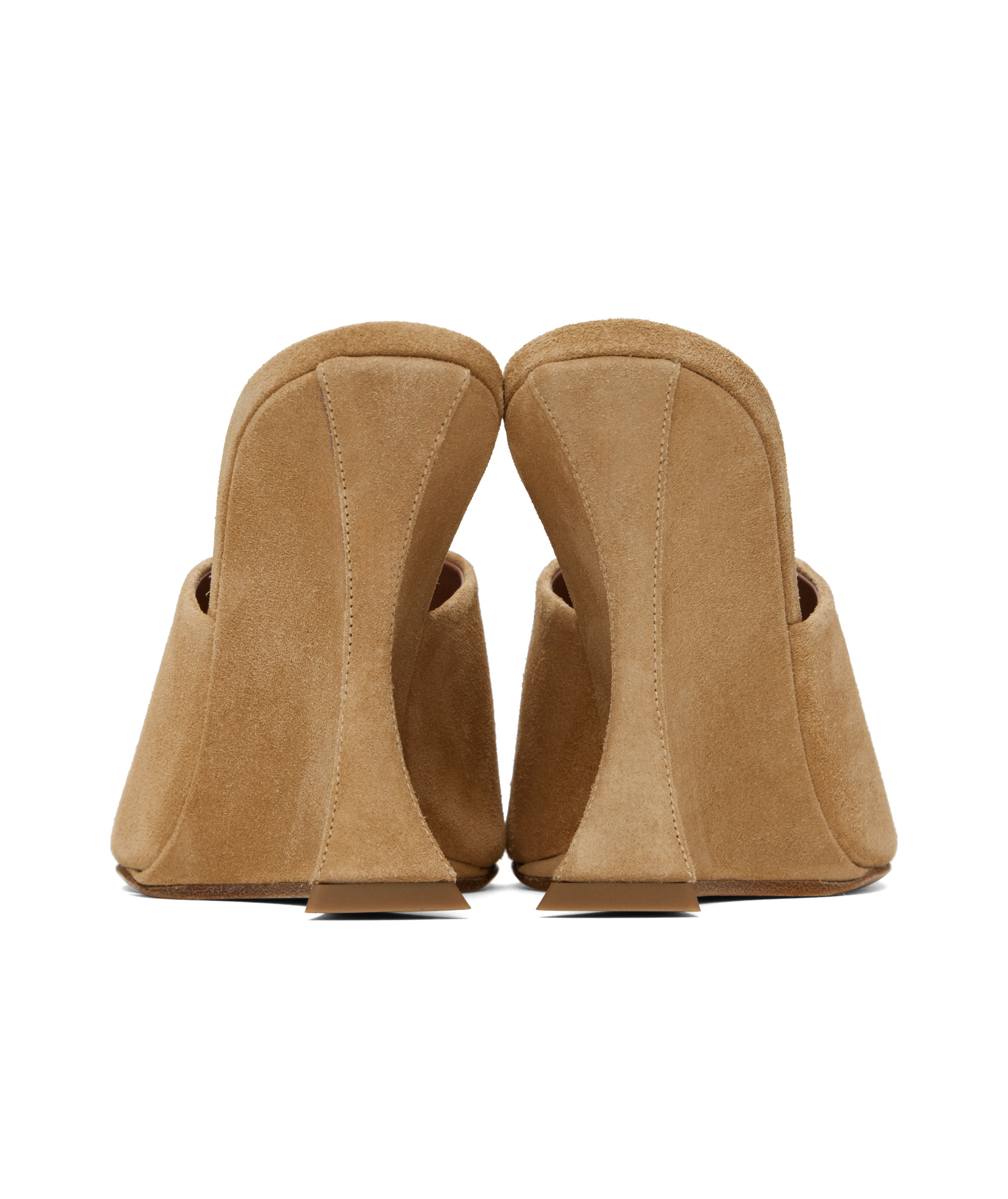 Paris Texas Nina Suede Open-toe Slingback Mules In Nude