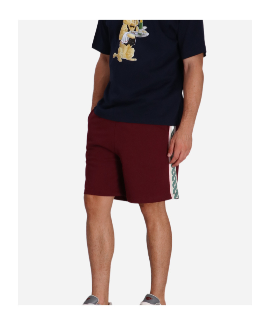 Drôle De Monsieur Drawstring Shorts In Burgundy