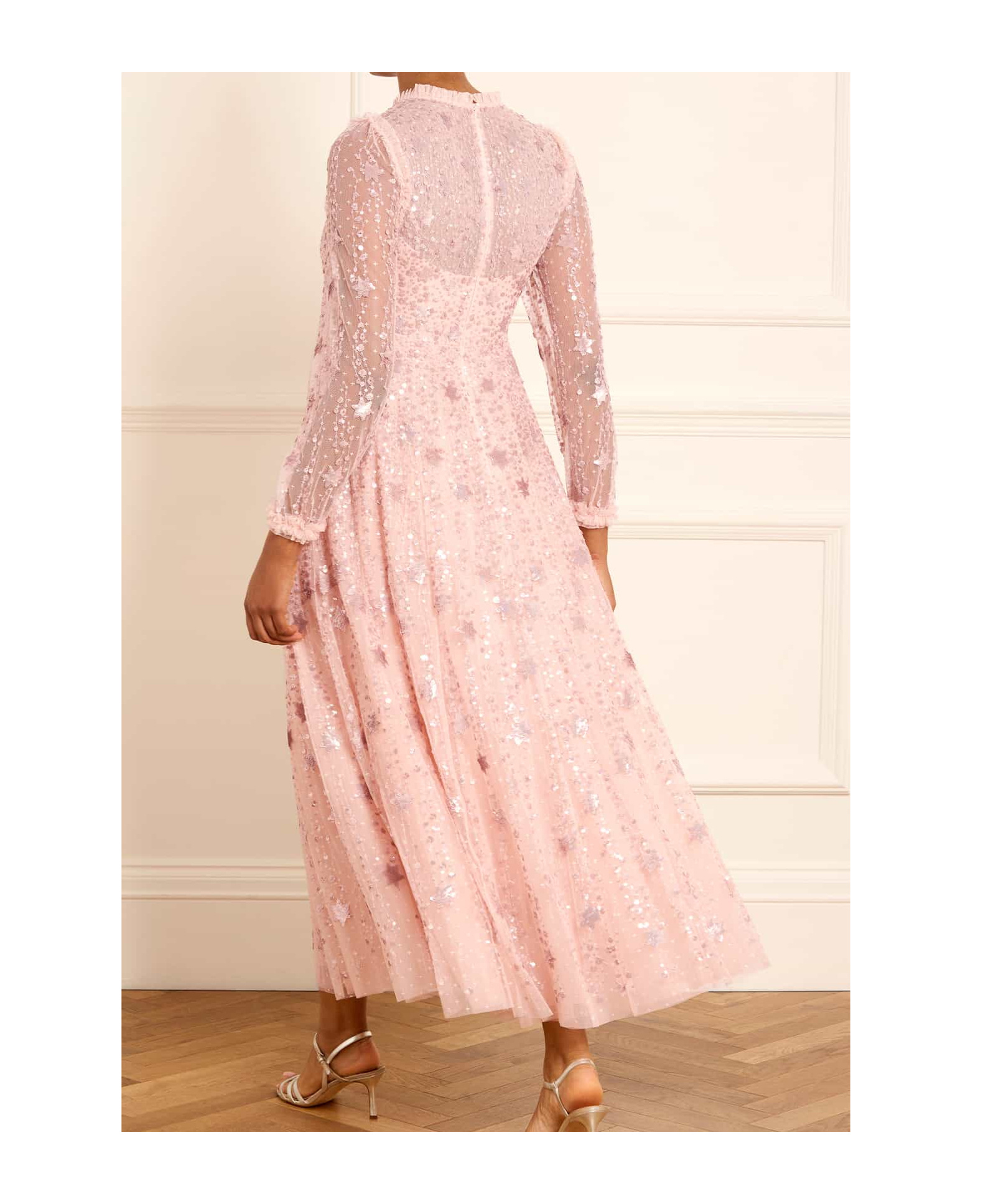 Needle & Thread Shooting Stars Long-sleeved Gown In Pink