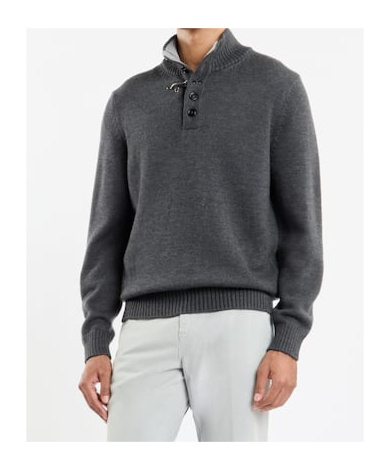Fay High Collar Dark Gray Pullover In Black