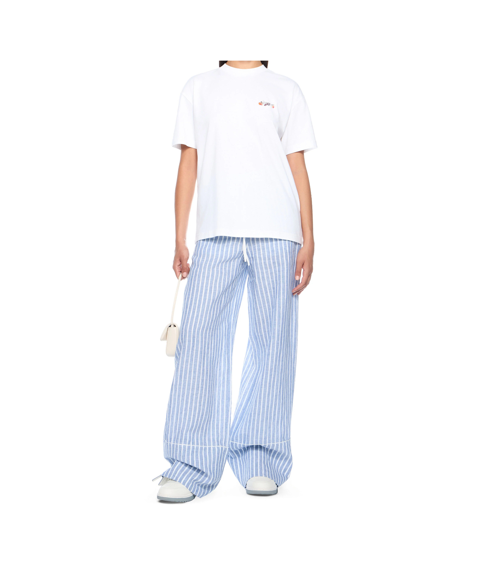 Off-white Elastic Waist Casual Pants In Blue