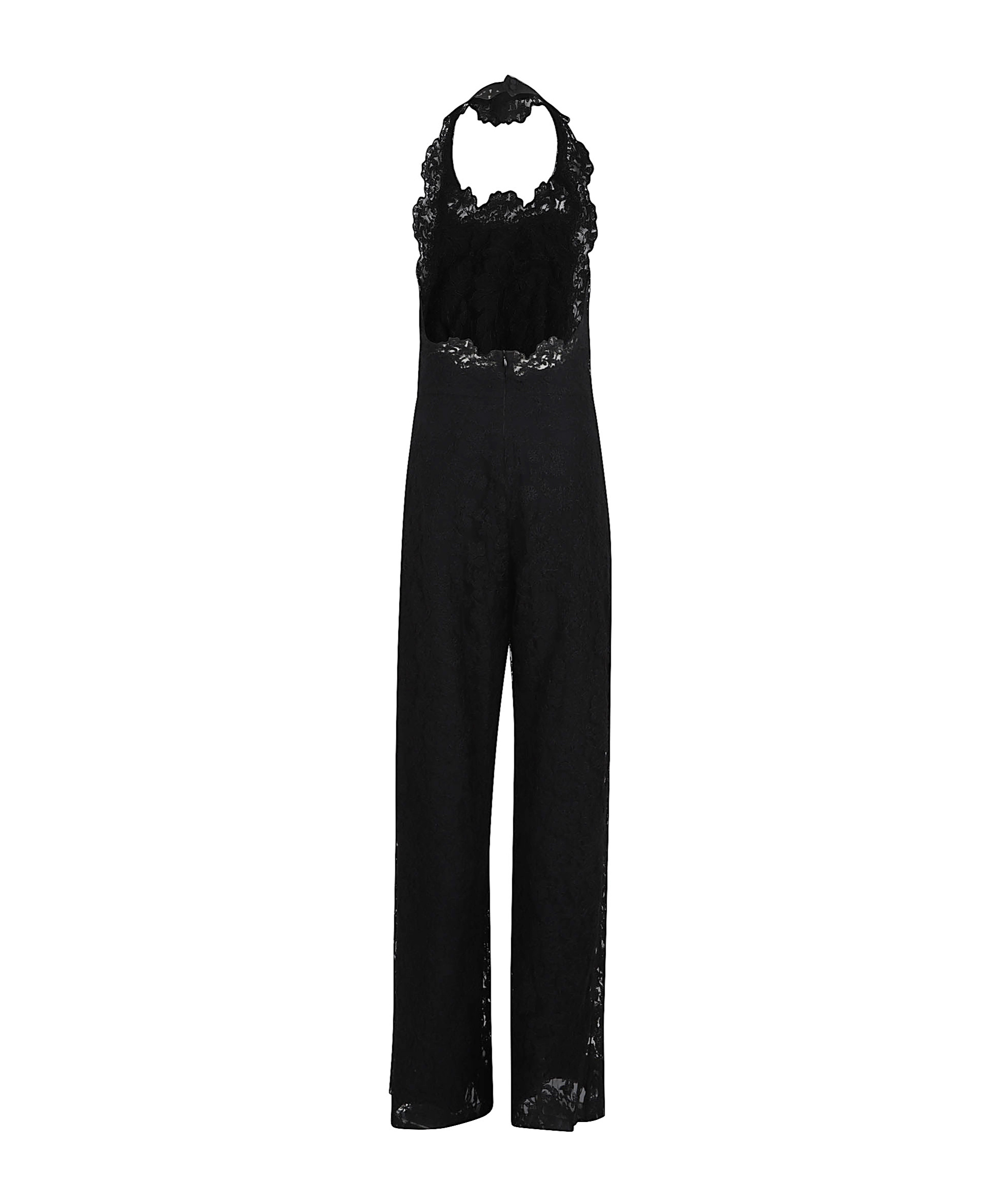 Ermanno Scervino Backless Halter Neck Lace Dress In Black