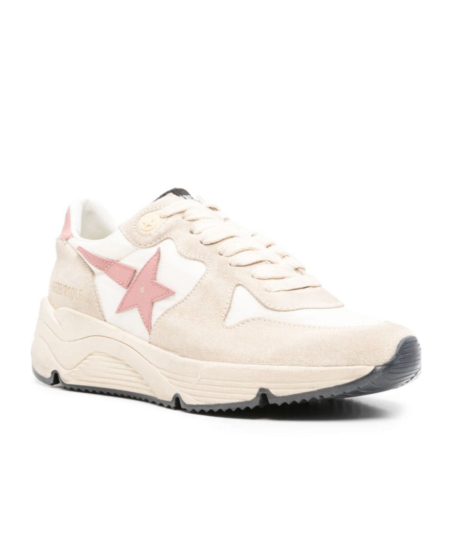 Golden Goose Running Sole Panelled Sneakers In White