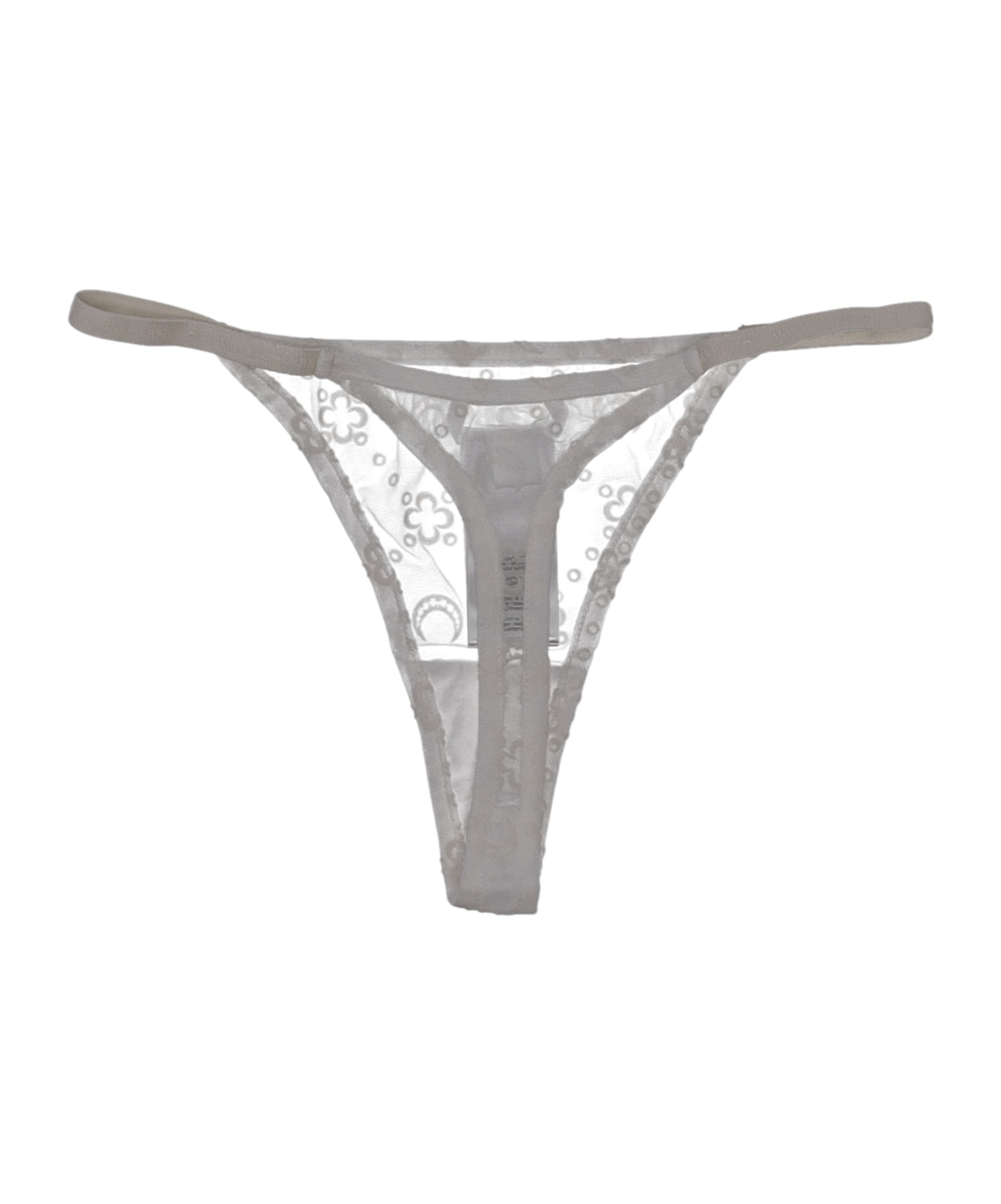 Marine Serre Sheer Mesh Thong Embroidered Waistband In Gray