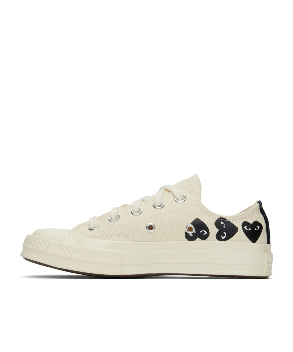 Comme Des Garçons Play X Converse Logo Low-cut Casual Shoes In White