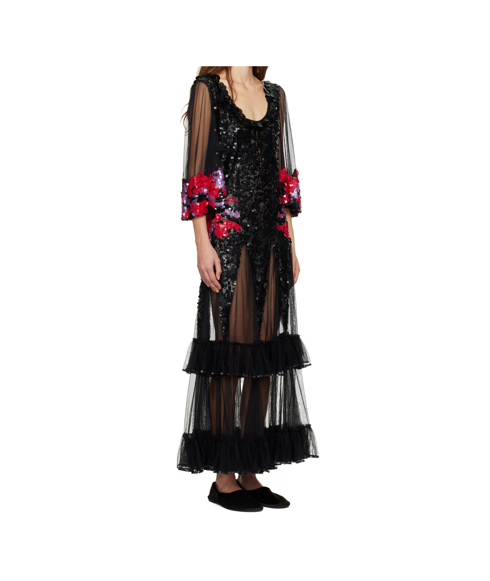 Bode Black Gazebo Maxi Dress In Black