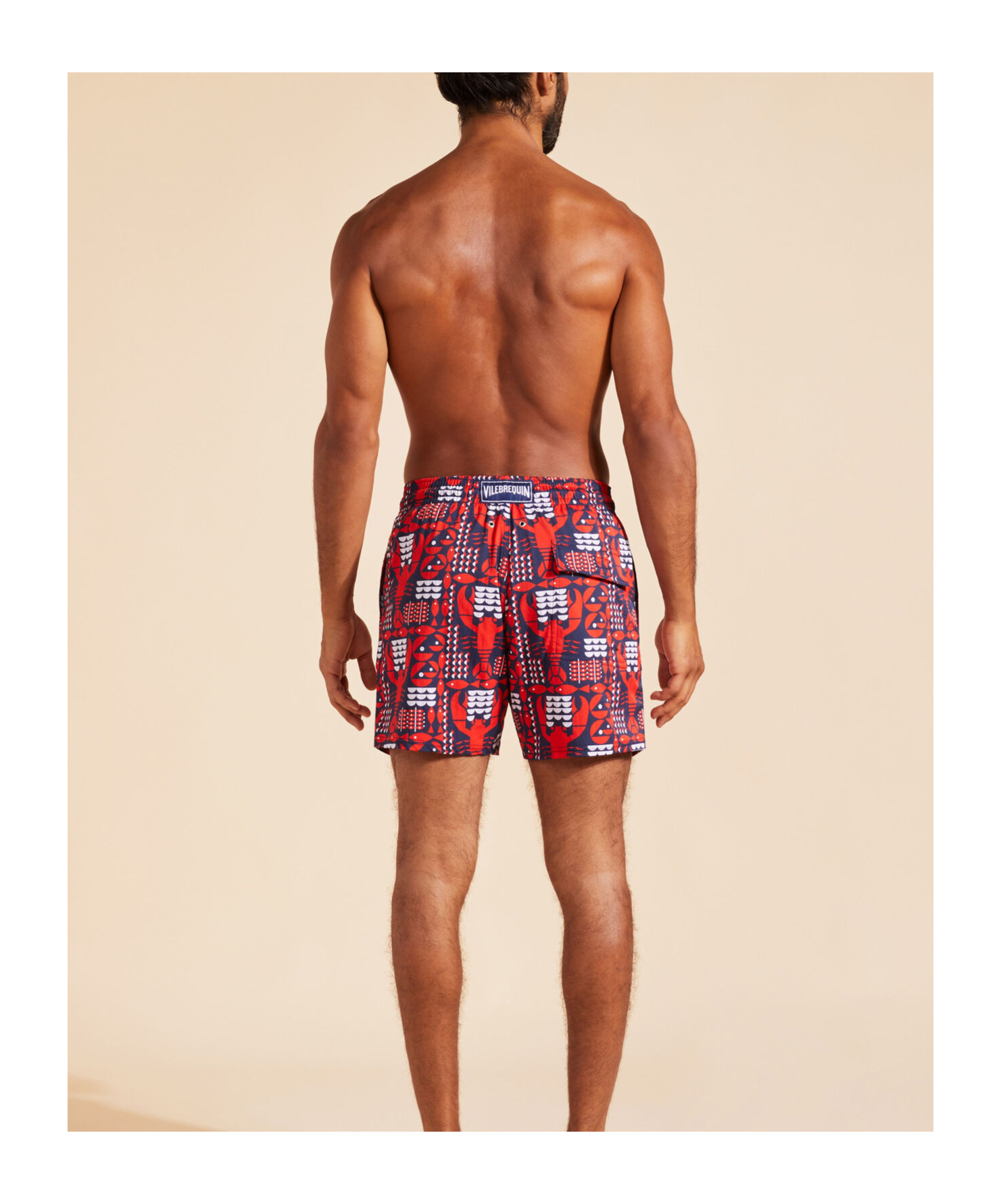 Vilebrequin Moorise Lobsters Print 5 Swim Trunks In Red