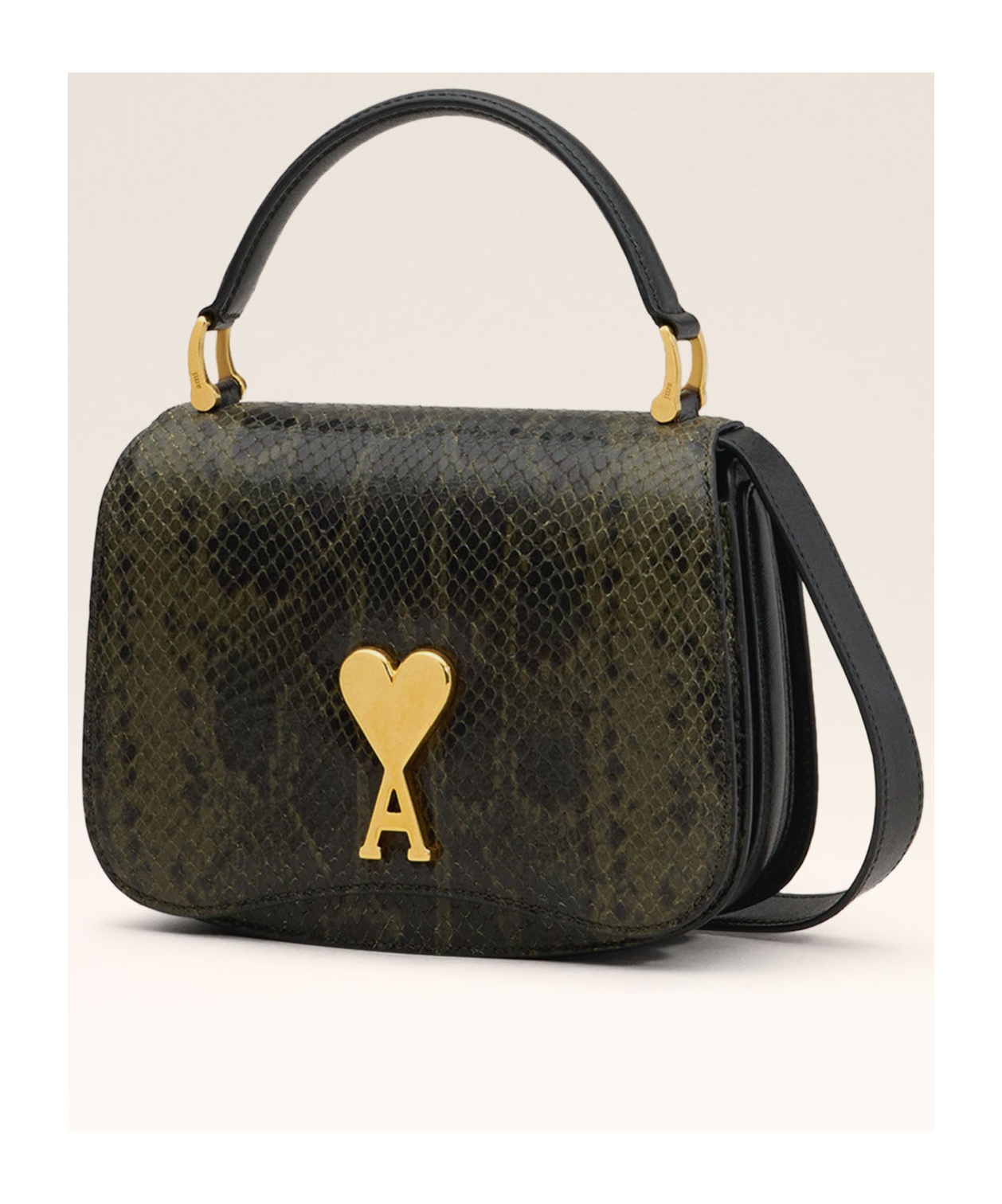 Shop Ami Alexandre Mattiussi Logo Shoulder Bag In Black