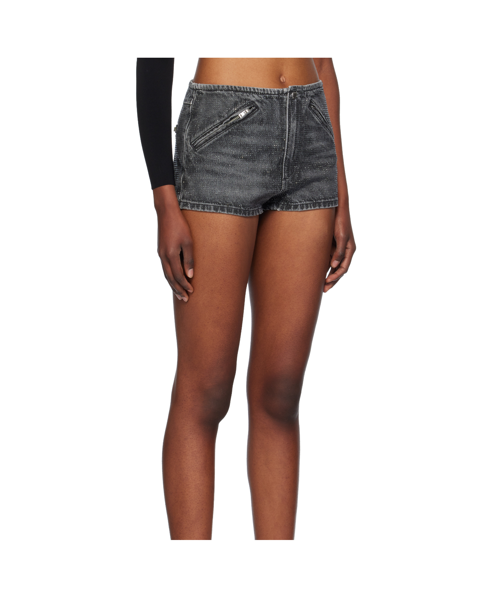 Alexander Wang Belt-loop Denim Shorts In Brown