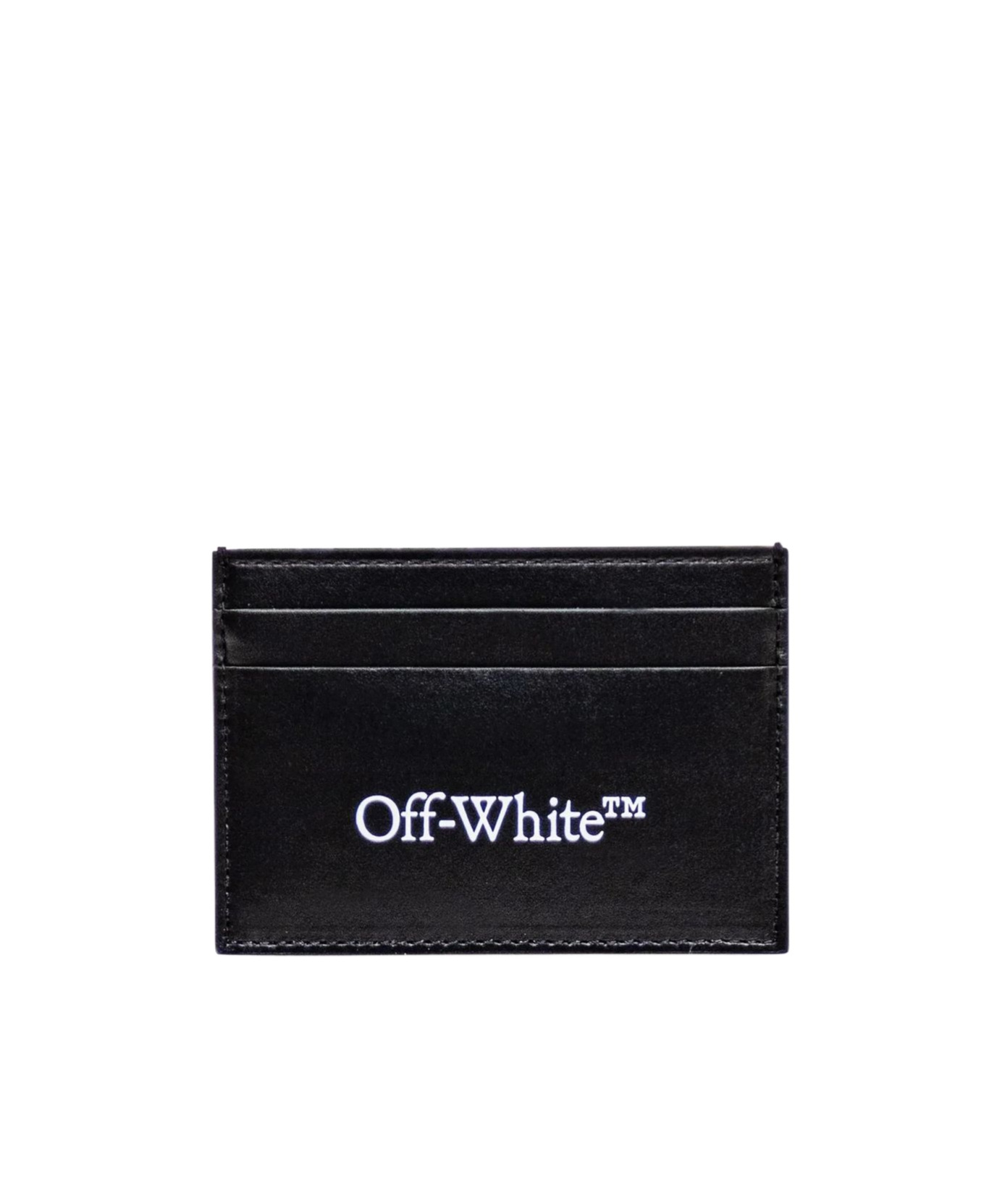 Off-white Off White™ Black Leather Bi Fold Wallet With Logo In Black