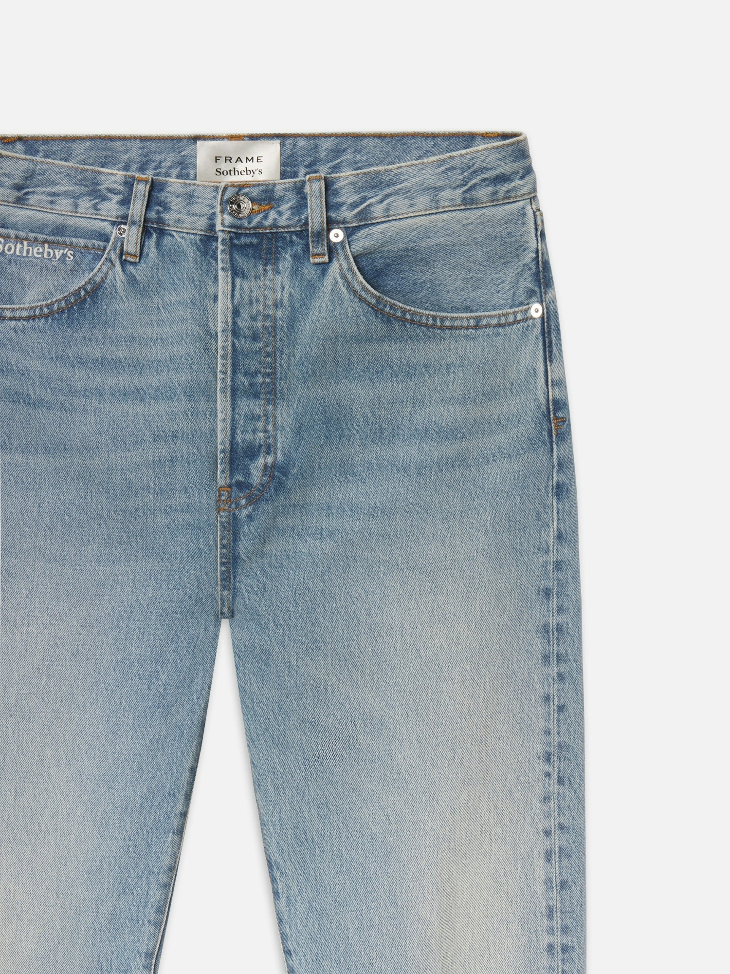 Frame High Waist Straight Jeans In Blue