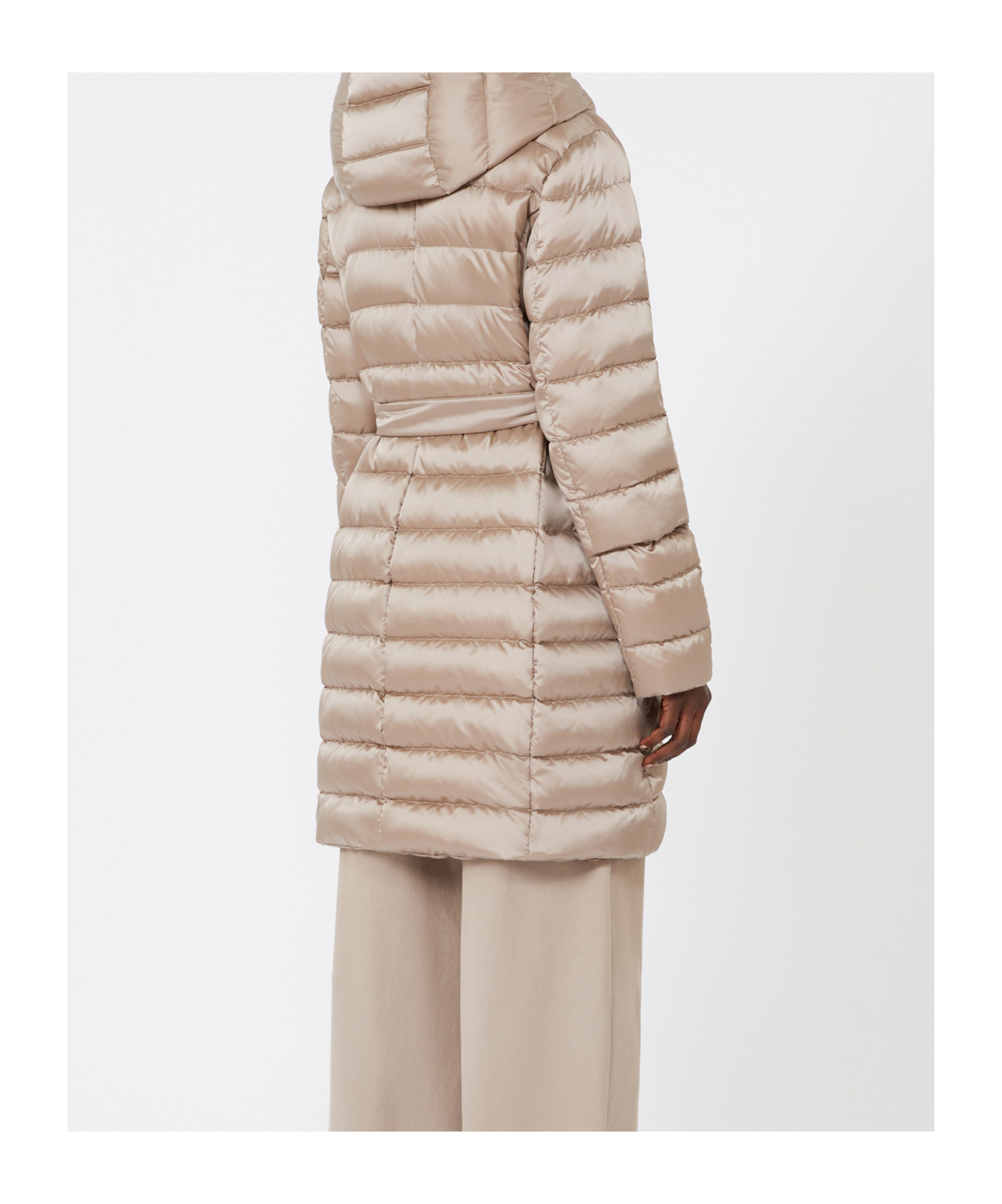 Max Mara Reversible Down Jacket In Water-repellent Satin - Beige In Neutral