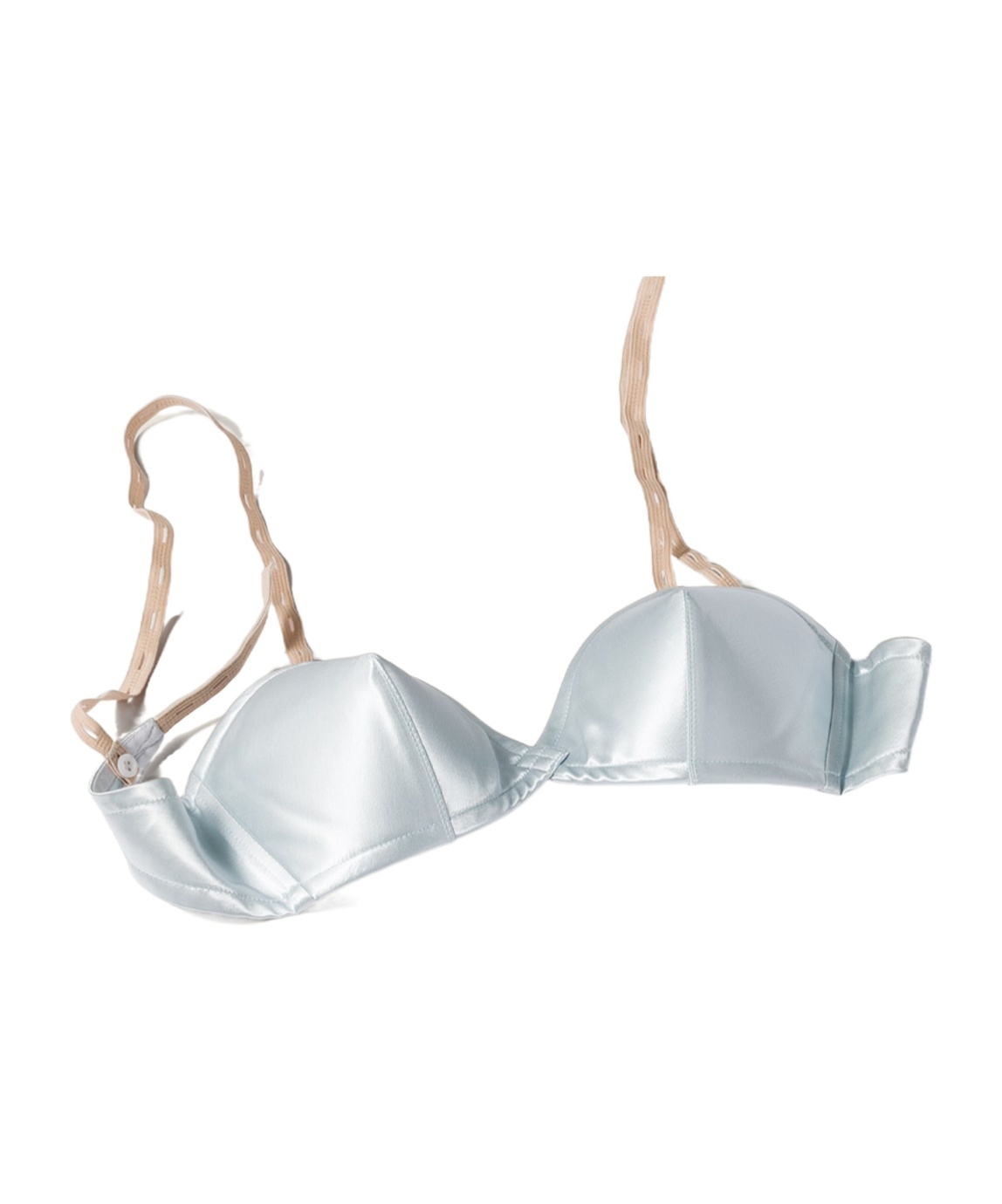 Miu Miu Soft Satin Bra Adjustable Straps In Blue