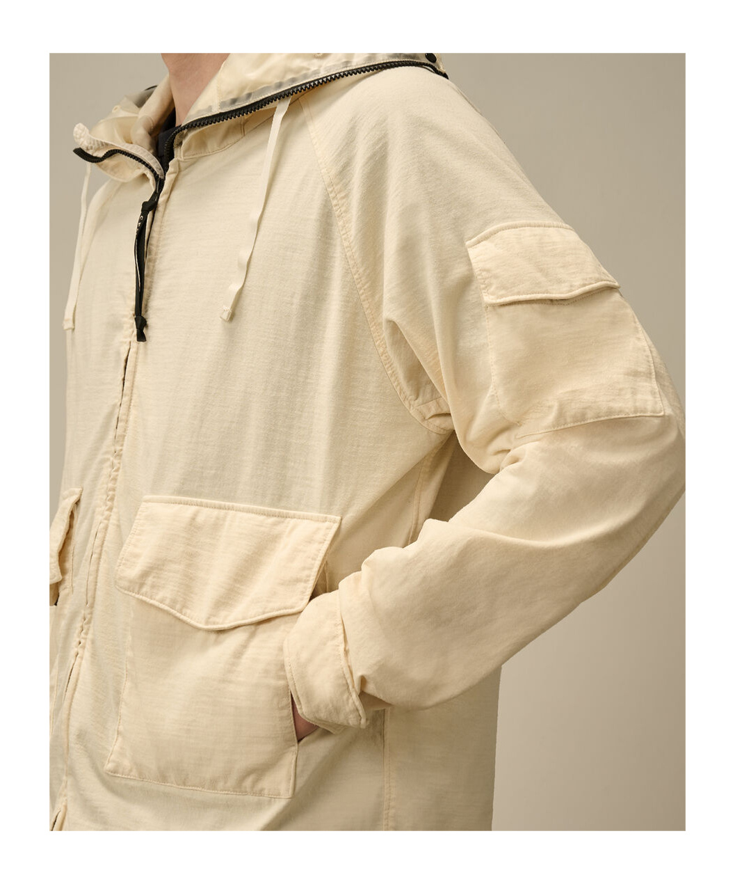 C.p. Company C.p.company Ivory Nylon Explorer Jacket In Neutral