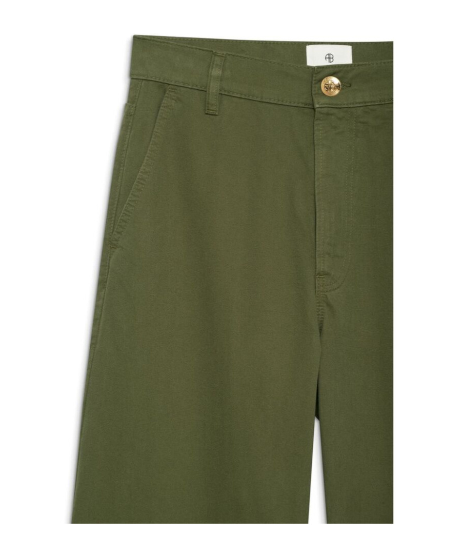 Anine Bing Button Belt Loop Casual Pants In Green