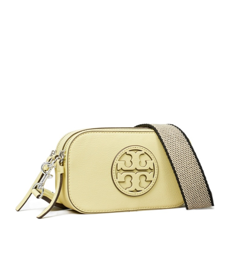 Tory Burch Miller Matte Mini Leather Crossbody Bag In Yellow