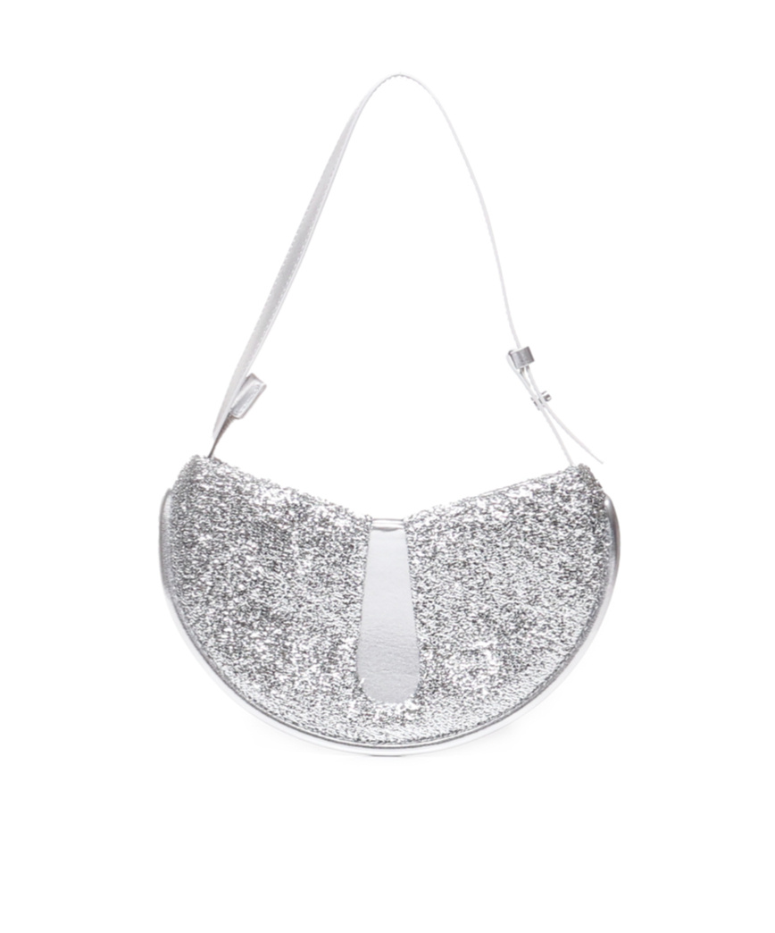 Themoirè Ebe Glittered Shoulder Bag In White