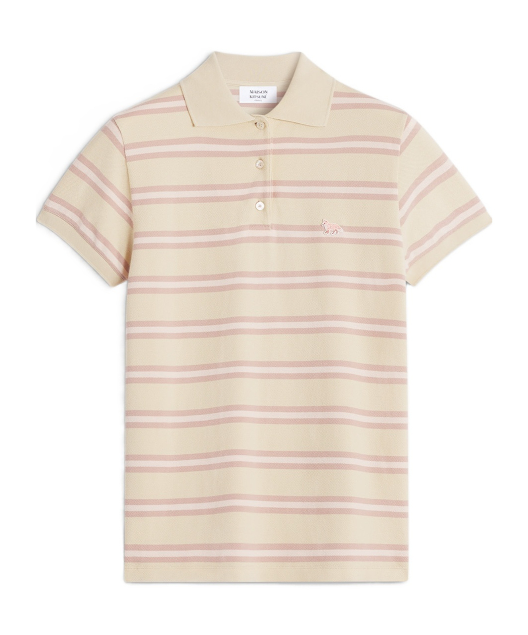 Maison Kitsuné Striped Polo Shirt In Brown