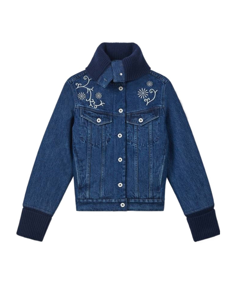 Kenzo Long-sleeved Denim Jacket In Blue