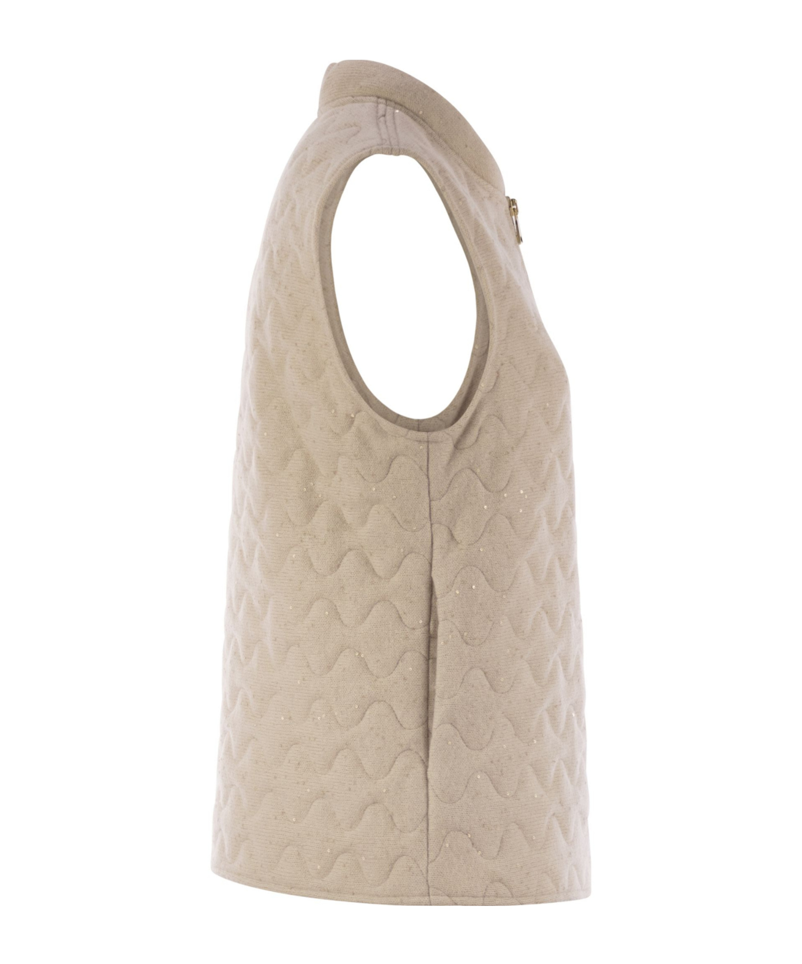 Fabiana Filippi Quilted Yarn And Sequin Waistcoat In Neutral