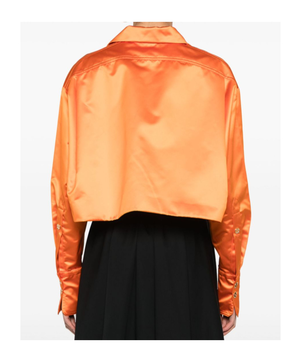 Patou Satin Cropped Jacket In Orange