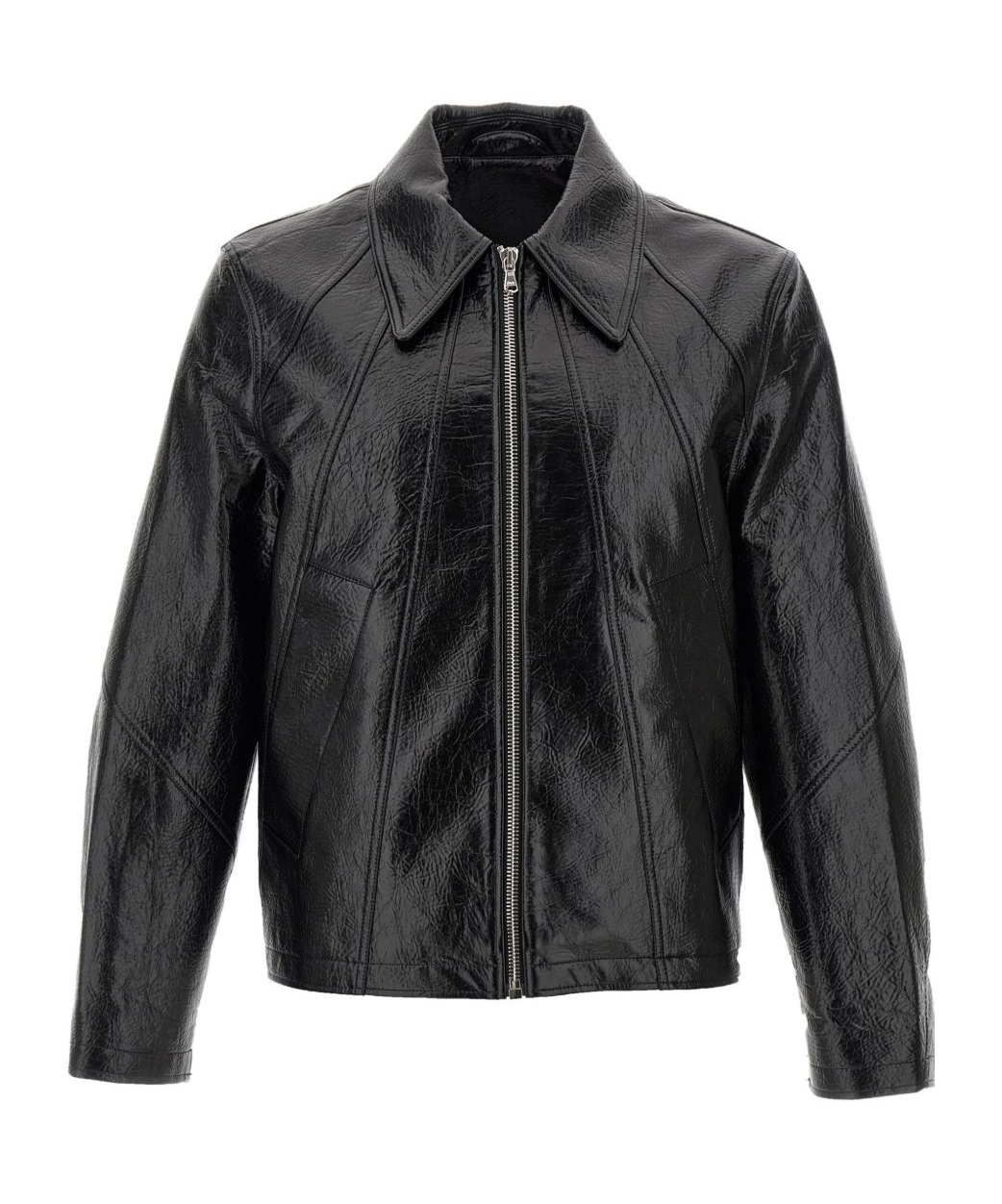 Séfr Duke Full-zip Jacket In Faux Leather In Black