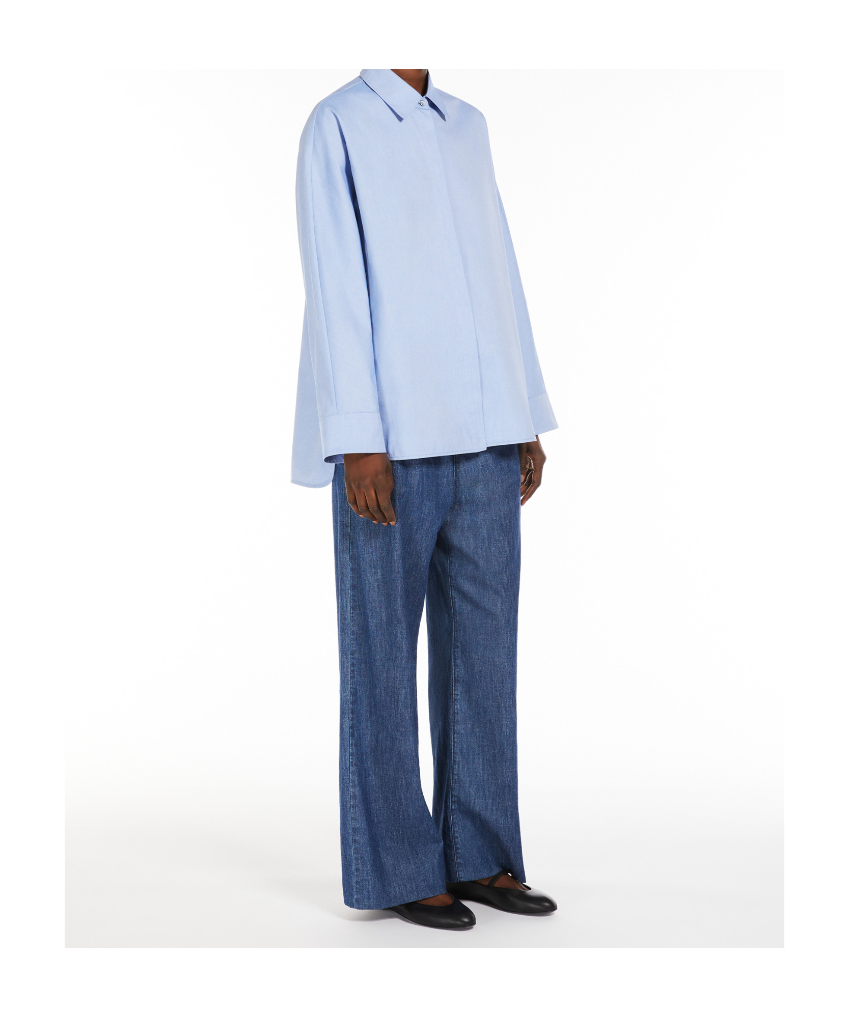 Max Mara Long-sleeved Shirt In Blue