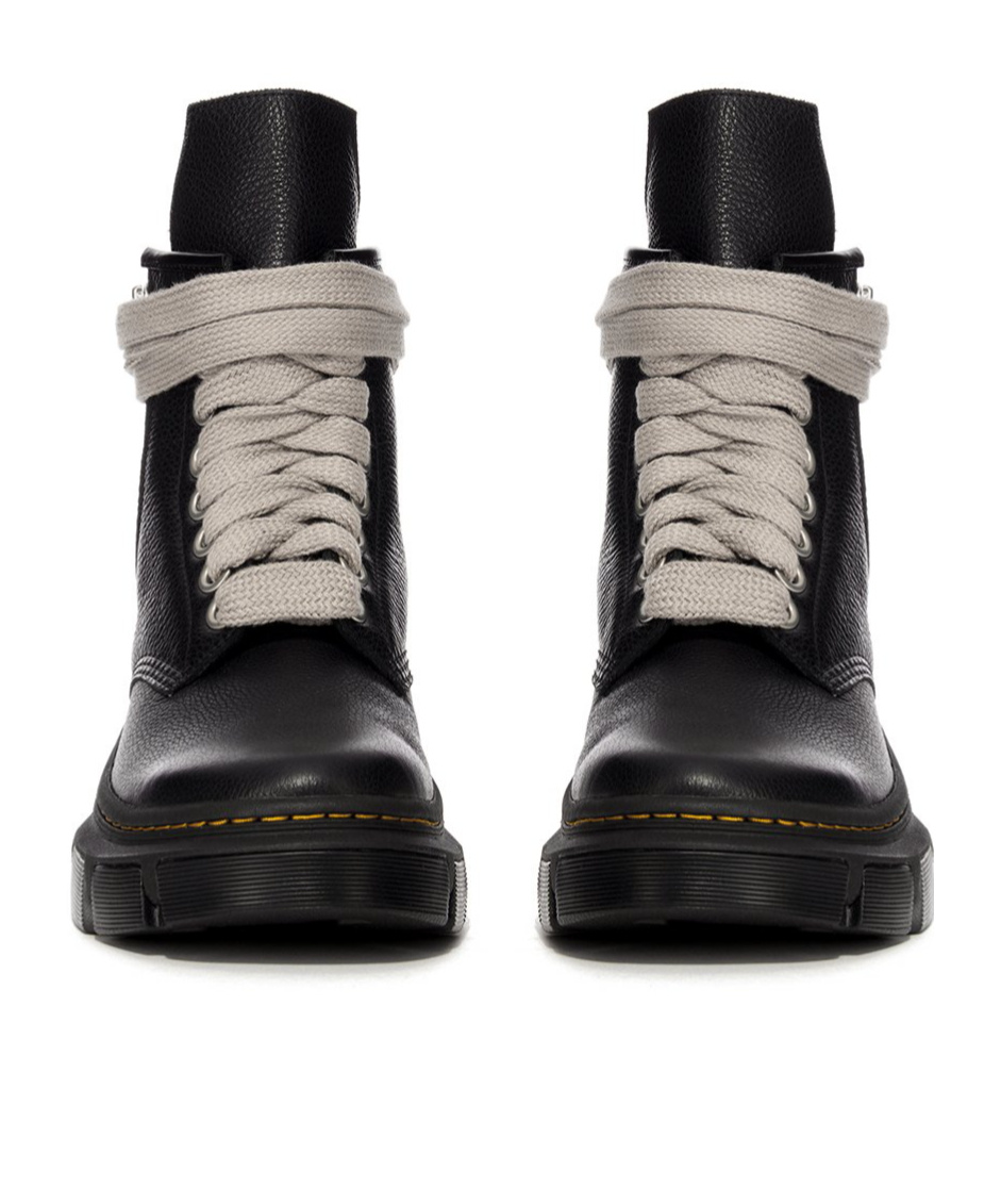 Rick Owens X Dr. Martens X Rick Owens 1460 Leather Boots In Black