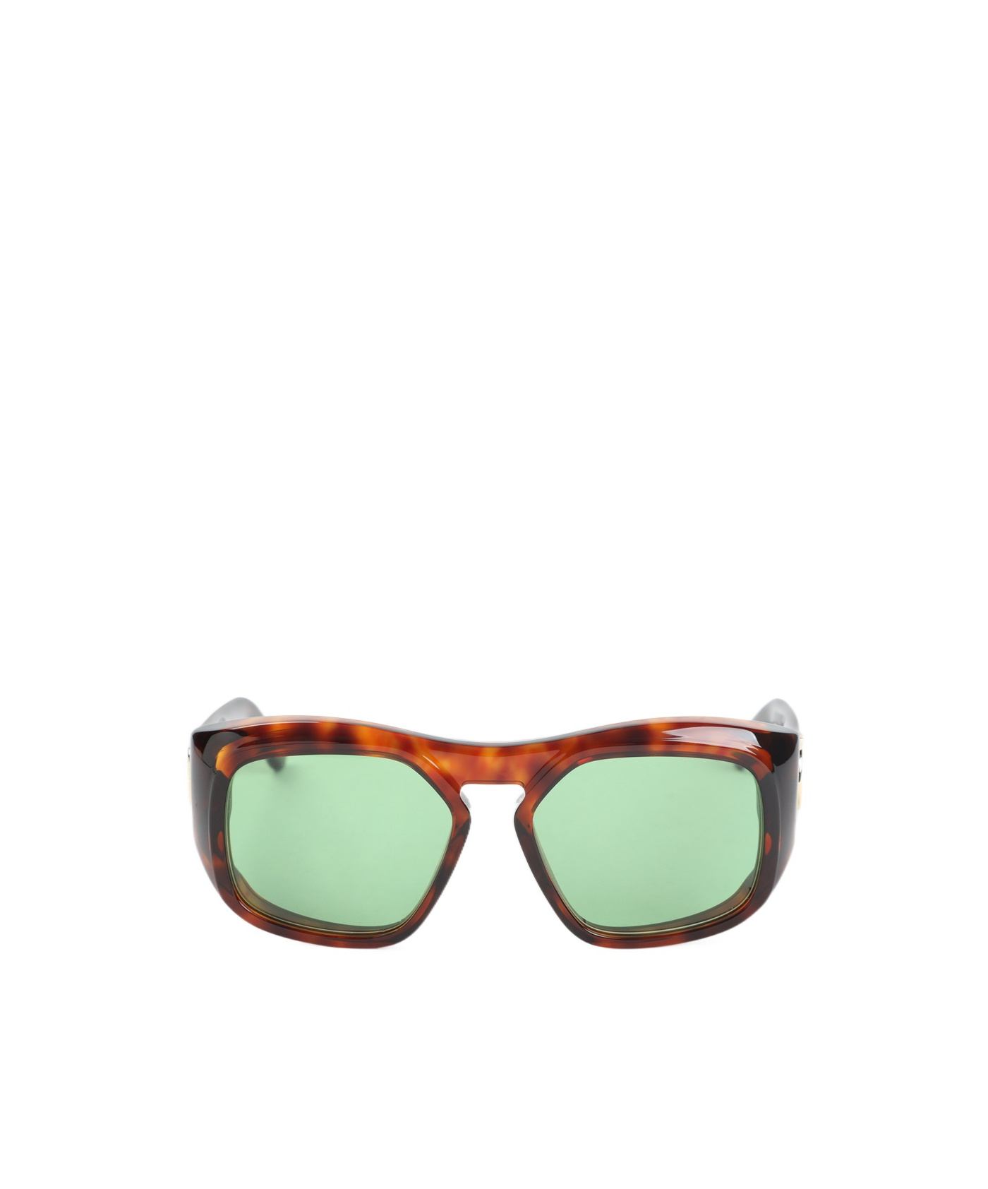 Valentino Sunglasses With Tortoiseshell Frame And Green Lenses In Brown
