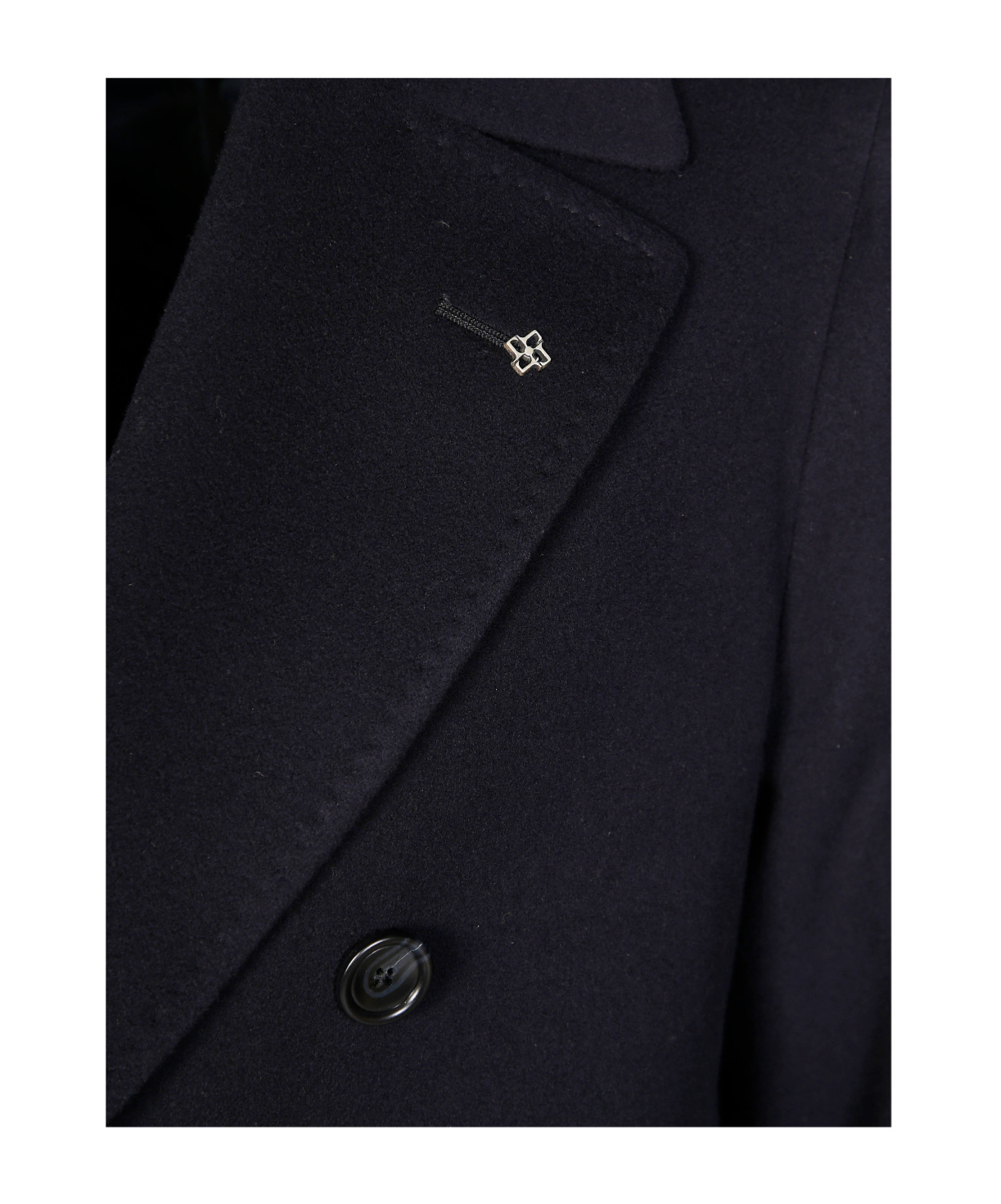 Tagliatore Double-breasted Wool Chacemire Coat In Black