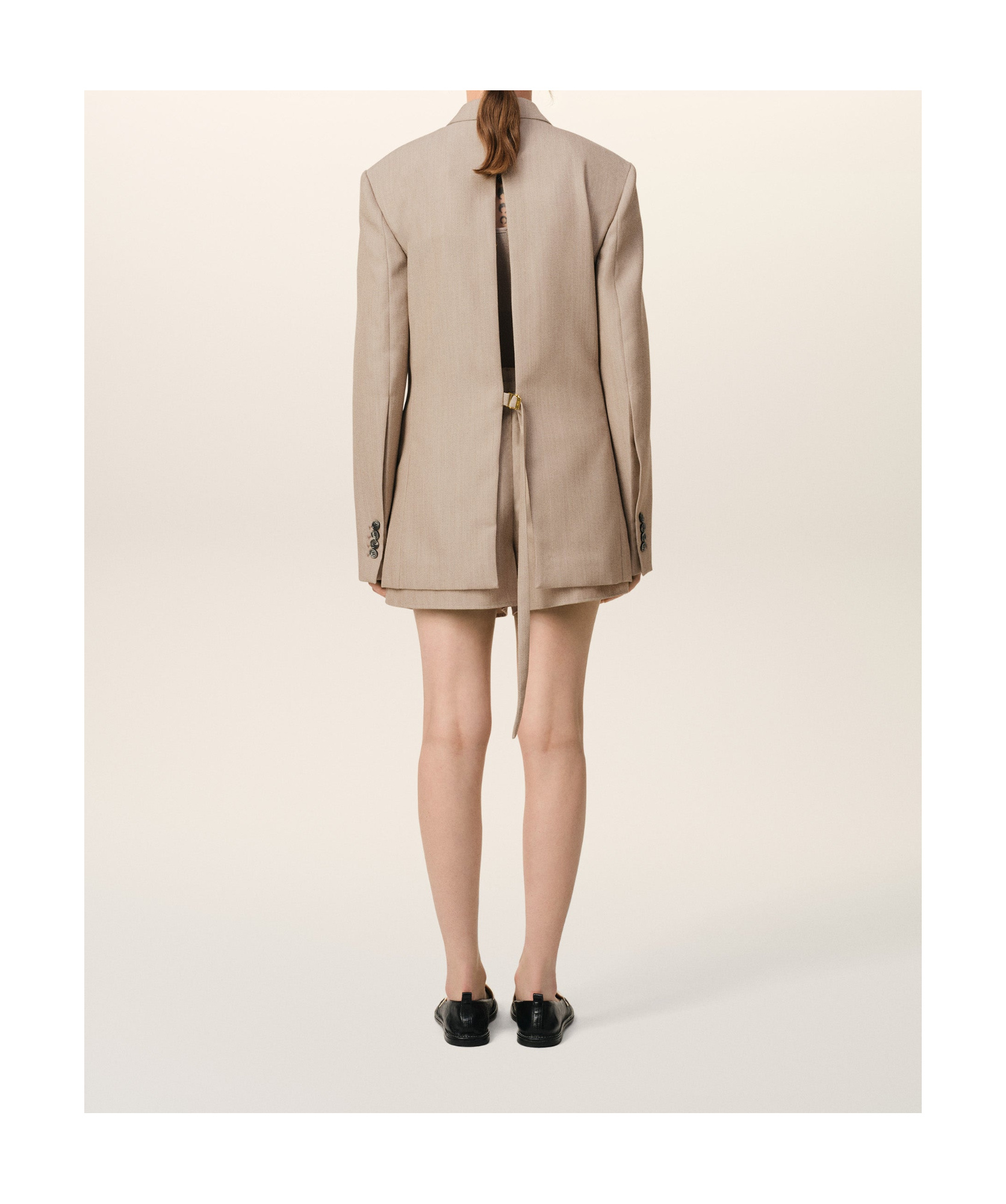 AMI ALEXANDRE MATTIUSSI LONG-SLEEVED WOOL SUIT COAT