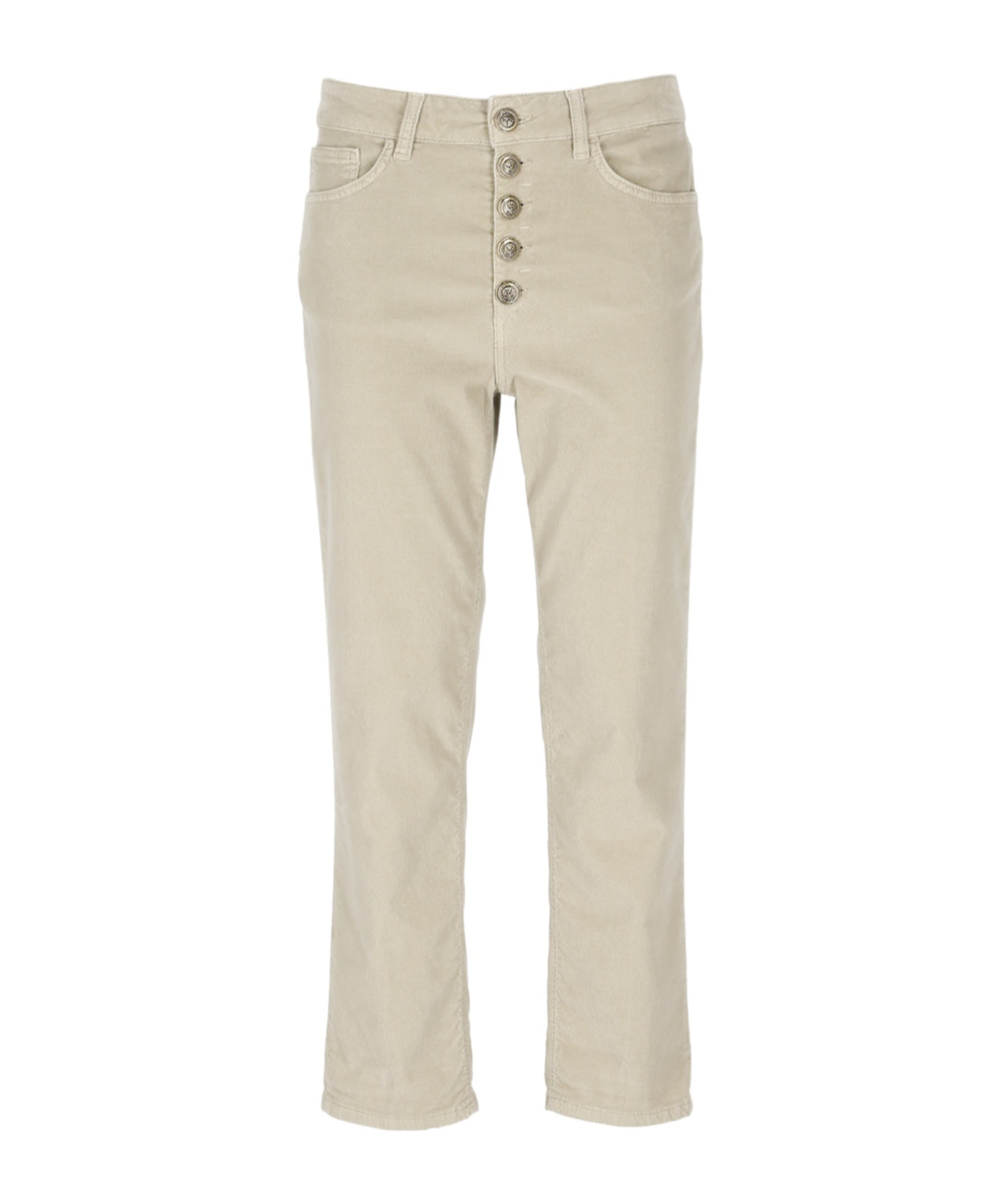 Dondup Button-up Cropped Jeans In Nude