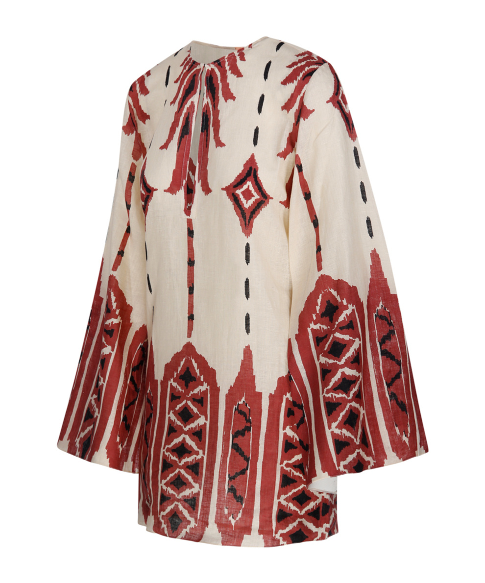 Johanna Ortiz Desert Scout Printed Linen Mini Dress In Multi