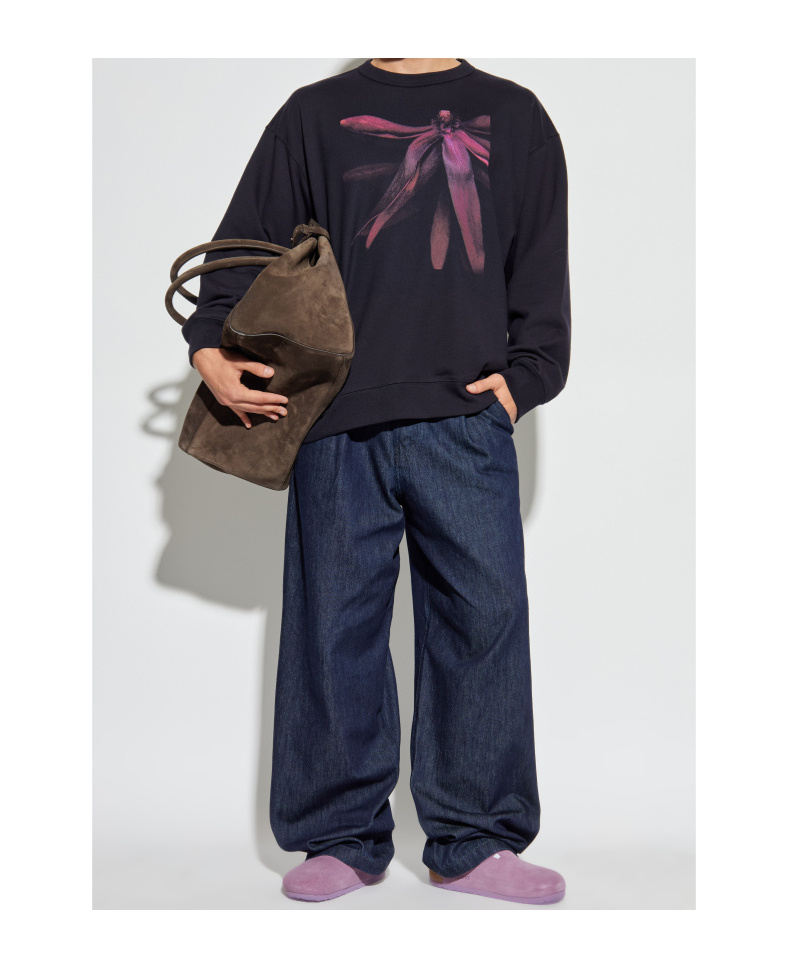 Dries Van Noten Long Sleeve Sweatshirt In Brown