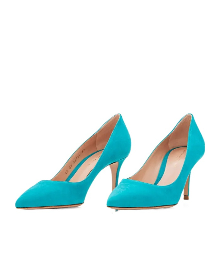 Gianvito Rossi Pointed-toe Slip-on Pumps In Blue
