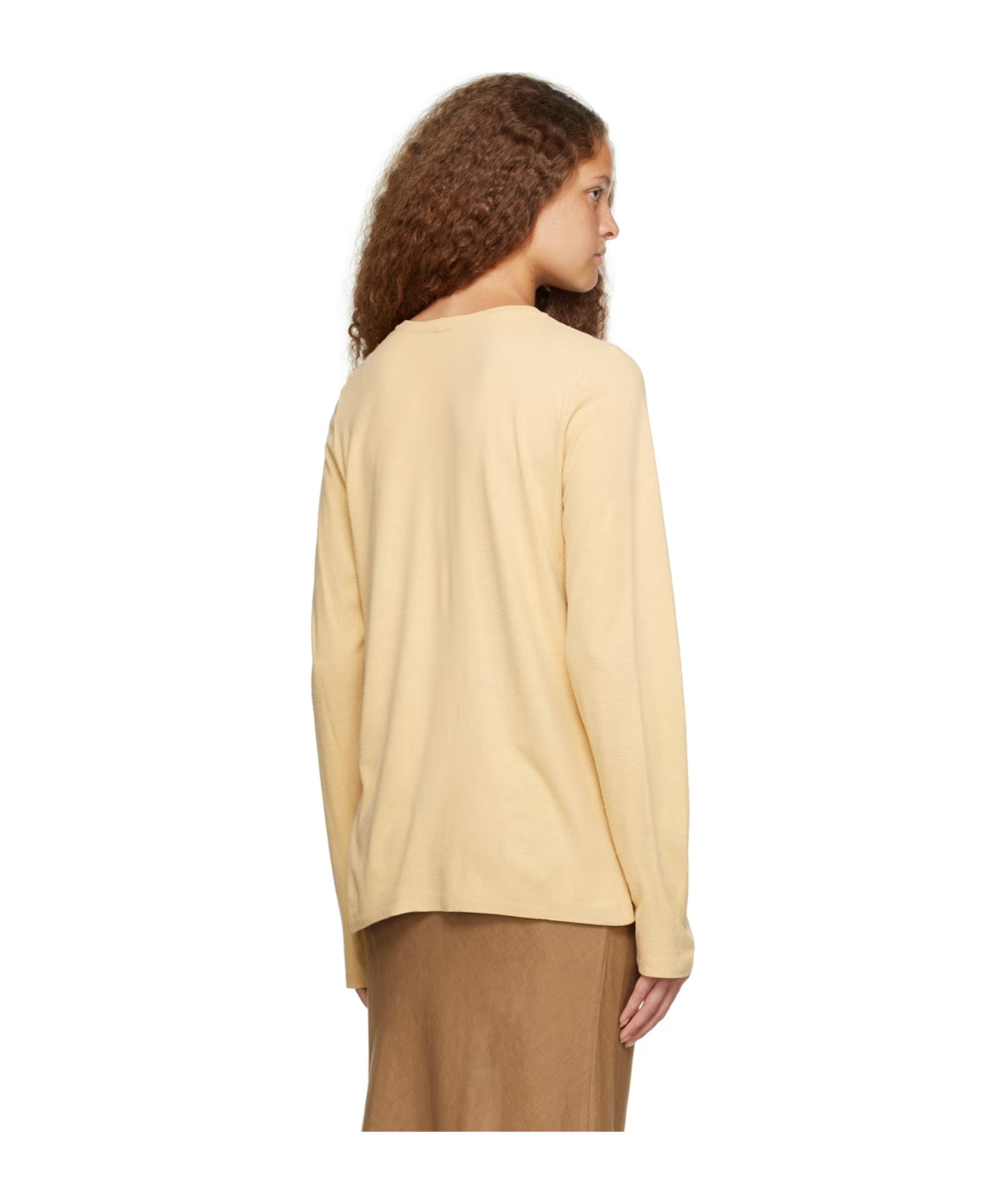 Baserange Round Collar And Long-sleeved T-shirt In Nude