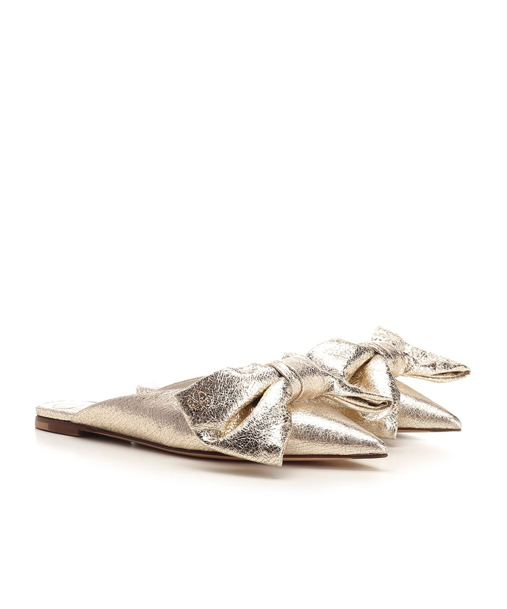 Valentino Pointed Flat Sandals In Nude