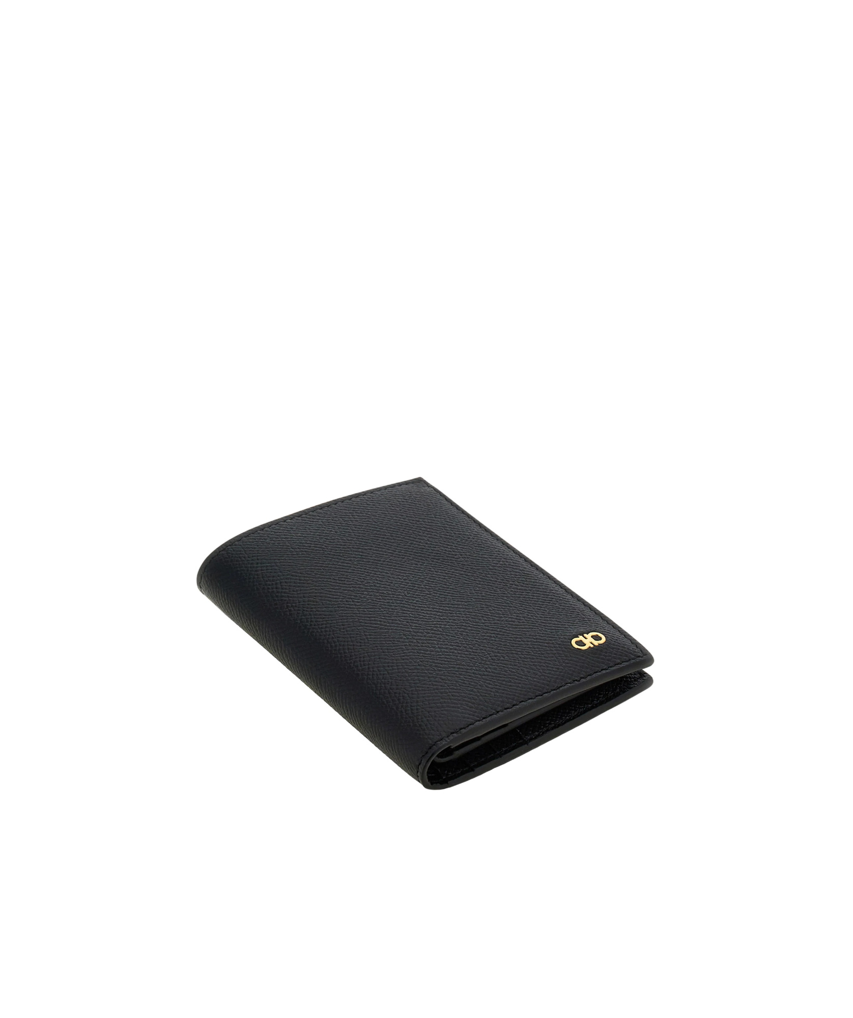 Shop Ferragamo Gancini Compact Wallet In Black