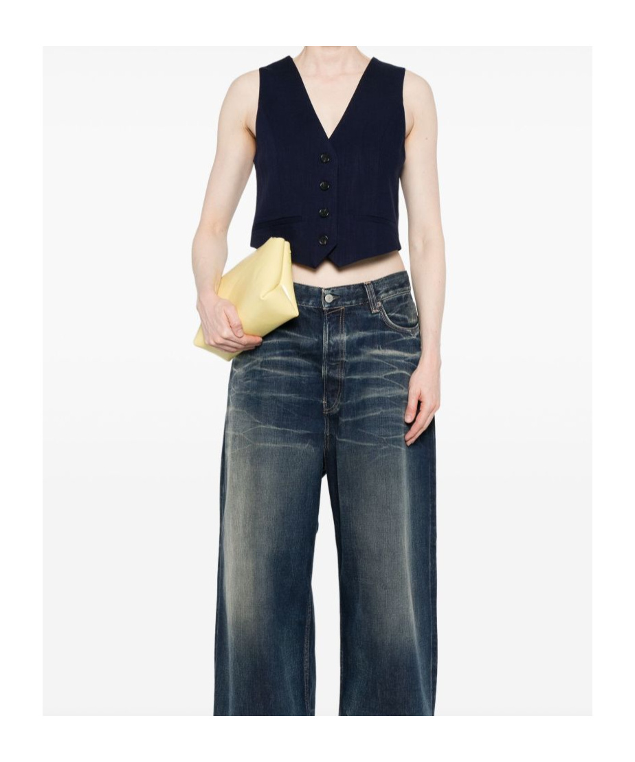 Msgm Slub-texture Waistcoat In Black
