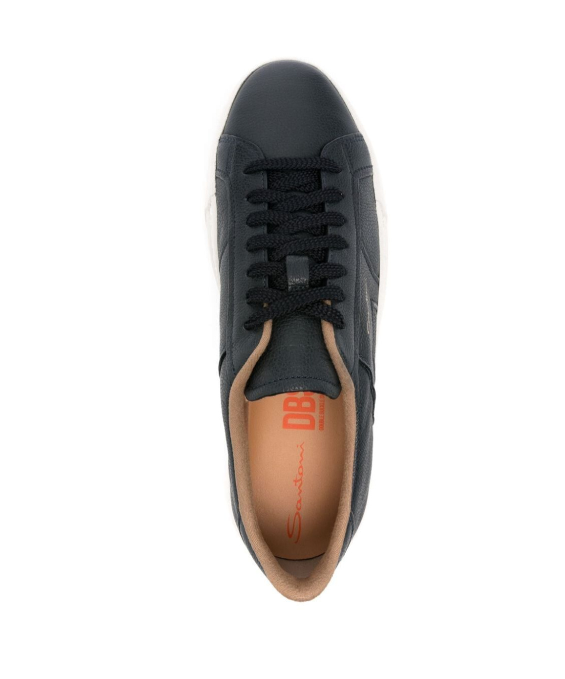 Santoni Leather Sneakers In Black
