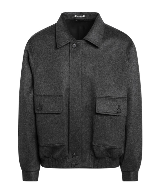 Auralee Grey Cashmere Zip Jacket Men In Gray