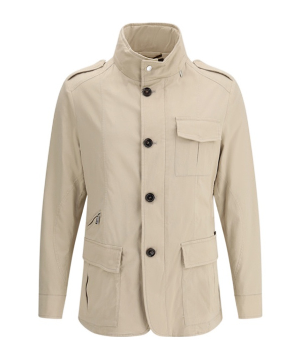Moorer Multipocketed Brueguel Down Jacket With Extractable Hood In Neutral