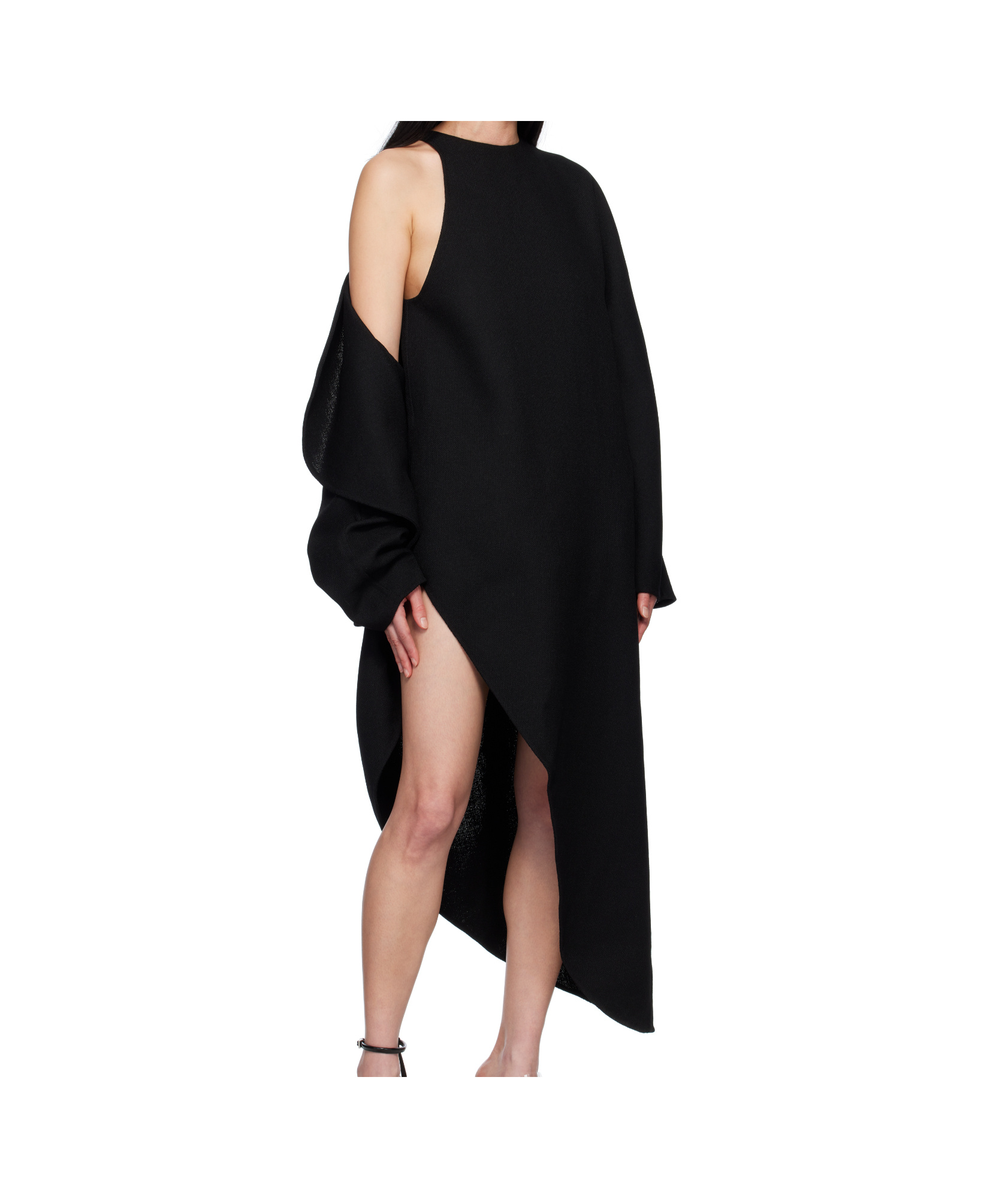 Alaïa Wool Gazar Coat In Black